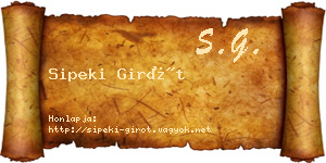 Sipeki Girót névjegykártya